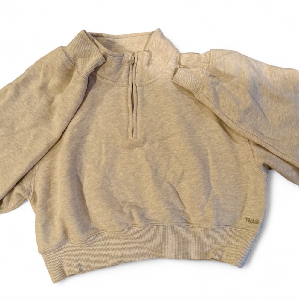 Aritzia Cozy Sweatfleece Crop 1/2 Zip